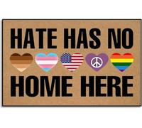Hate Has No Home Here Indoor Front Door Mat for Shoes by Door, Door Mats Outdoor Funny Doormats for Outside Entry Mats Outdoor Home_18 x 30 Inches