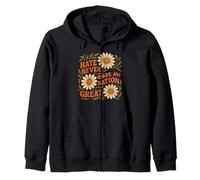Hate Never Made Any Nation Great Boho Floral Zip Hoodie