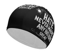 Hate Never Made Any Nation Great Fabric Swim Cap for Women Men Waterproof Swimming Caps Hat Long Hair