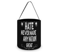 Hate Never Made Any Nation Great Foldable Halloween Trick Or Treat Bags Tote Goodie Candy Bucket Gift Party Favor Supplies