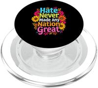 Hate Never Made Any Nation Great Retro Colorful PopSockets PopGrip for MagSafe