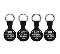 Hate Never Made Any Nation Great Silicone Case Compatible with AirTag Holder Cover with Keychain Ring