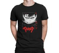 HATEBUTN Japanese Manga Men Tshirt Berserk Guts Manga O Neck Short Sleeve 100% Cotton T Shirt Humor Top Black M