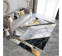 HATEGE 3D Gray Marble Rug 60 x 180 cm for Living Room, Geometric Patterns Area Rugs Gray Marble Fluffy Carpet Runner for Bedroom or Hallway,Non Slip Mats WS3189