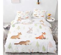 HATEGE Cartoon Animals Reversible Double Duvet Cover 3D Children Lightweight Bedding Sets Soft Microfibre Quilt Cover 200x200 cm with 2 Pillowcases 1812-AET