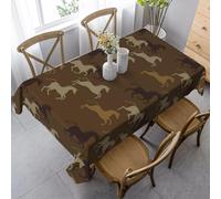 HATEGE Horse Table Cloth Wipe Clean Brown Square Tablecloth 100 x 100cm Animals Wipeable Tablecloths Polyester 3D Printed Table Cover for Party Dining Decoration A-5152