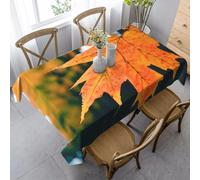 HATEGE Maple Leaf Table Cloth Wipe Clean Autumn Theme Wipeable Tablecloths Rectangular Fall Tablecloth 140 x 240 cm Polyester 3D Table Cover for Party Dining Decorations A-0080