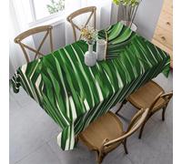HATEGE Palm Leaves Table Cloth Wipe Clean Green Leaves Square Tablecloth 100 x 100cm Tropical Wipeable Tablecloths Polyester 3D Printed Table Cover for Party Dining Decoration A-2007