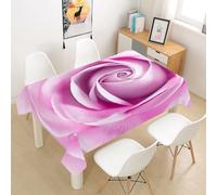 HATEGE Rose Table Cloth Wipe Clean Purple Flower Wipeable Tablecloths Rectangular Modern Tablecloth 150 x 300 cm Polyester 3D Table Cover for Party Dining Decorations A-6013