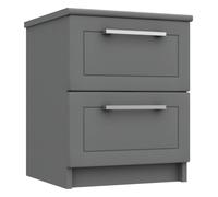 Hatfield 2 Drawer Bedside Table - Grey Gloss