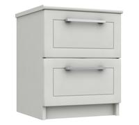 Hatfield 2 Drawer Bedside Table - White Gloss
