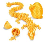 HATFRYF 3D Printed Dragon Egg with Dragon Inside, 3D Printed Fidget Toy, Desk Decoration Craft Ornament Children and Adults Gift Easter Carnival (bright gold)
