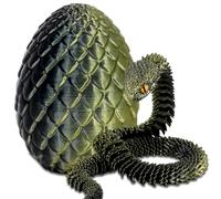 HATFRYF 3D Printed Snake in Egg, Easter 3D Printed Dragon Egg Snake Eggs, Articular Mobility Toys for Adults and Kids, for Home and Office Decoration(Black Gold)