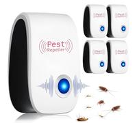HATFRYF 4 PCS Ultrasonic Pest Repeller, Electronic Mouse Repellent Plug-in Insect Repeller, Plug in Electronic Pest Repeller, Indoor Pest Control for Mouse, Spider, Cockroach & Fly, for UK Homes