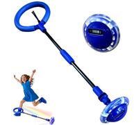 HATFRYF Ankle Skip Ball for with Counter, Timer, Flash Wheel Skip Balls, Girl Birthday Gifts for Age 12+, Rechargeable Foldable Sports Toy Skip it Toy for Xmas Present (Blue)