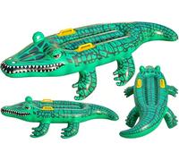 HATFRYF Crocodile Inflatable Float, Inflatable Alligator Float Board, Animal Inflatable Swimming Pool Float Raft, Crocodile Reusable Inflatables Surfboard with Double Handles, for Swimming Fun -B