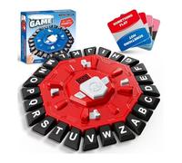 HATFRYF Family Board Games for Adult Kids with 2 Modes, 220 Topic Categories, 24 Letters, 35 Categorised Cards, Fun Puzzle Game, Word Game with English Pronunciation for Boys Girls - Red