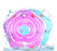 HATFRYF Flower Swimming Float, PVC Inflatable Swimming Float, 2pcs Swimming Rings, Cute Swimming Ring, with Pump, Blue and Pink, Gift for Boys Girls