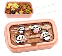HATFRYF Panda Lunch Box, Panda Leakproof Bento Box for Kids, Salad Lunch Container with Cutlery Set, Food Storage Reusable Lunch Box for School, Picnic, Travelling-A