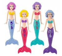 HATFRYF Pool Diving Toy Set, 4 Piece Princess Pool Toys, Water Bath Toy, Swimming Underwater Pool Training Toys, Diving Games Training Gifts for Boys Girls - 4PCS
