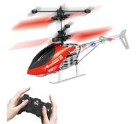 HATFRYF RC Helicopter, Remote Control Helicopters, Aircraft Model Helicopters, One Key Take Off and Landing, Easy to Fly Indoor and Outdoor Radio RC Flying Birthday Presents - Red for W
