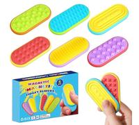 HATFRYF Silicone Magnetic Slider Toys, 6 Pack Silicone Magnetic Fidget Slider, Sensory Stress Reliever Magnetics Fidget Toys for Adults & ADHD Kids, Ideal Focus Aid and Mindful Play Gadget