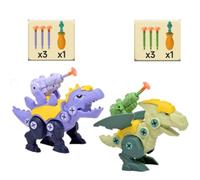 HATFRYF Take Apart Dinosaur Toys, 2pcs Assembly Dinosaur Children's Toy, DIY Educational Detachable Assembly Realistic Dino Screw-Turning Toy for Boys, Gifts for Boys Girls 3 4 5 Years Old and Up
