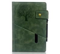 HATFRYF Thick A5 Journal Notebook Lined, 360 Pages Leather Hardcover College Lined Journal Notepad, Notebook and Pen Set, 100GSM Paper, for Work Office School, 5.7" X 8.5", Olive Green