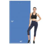 Hatha Yoga Extra Long TPE Yoga Mat 79" x 40” x 1/2" Thick Non-slip Exercise Mat for Home Gym Use, Yoga, Pilates, Fitness & Workouts (Blue)