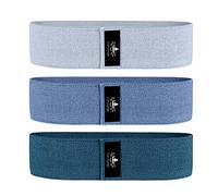 Hatha Yoga Large Resistance Band,14.5" x3.15",Fabric Exercise Loop Bands with Instruction Guide and Carry Bag, Set of 3.