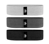 Hatha Yoga Large Resistance Band,14.5" x3.15",Fabric Exercise Loop Bands with Instruction Guide and Carry Bag, Set of 3.