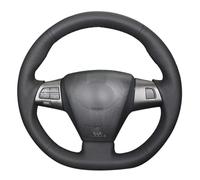 HATHWAY Fit For Toyota Auris 2010-2012,Stitch Steering Wheel Cover,Black Leather Steering Wheel Wrap,Non-Slip Car Steering Wheel Cover