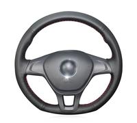 HATHWAY Steering Wheel Cover, Lace Up, Non-Slip, Black Leather, Fits Volkswagen VW Golf 7 Mk7 2016-2019