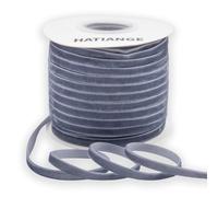 HATIANGE Dusty Blue Single Face Velvet Ribbon 1/4 Inch X 50 Yards for Gift Wrapping, Hair Bows, Choker, Wedding Decorations