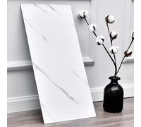 Hatler Homes 10 Pcs Bathroom Wall Panels PVC Cladding Shower Wet Wall Tile Marble Effect Decor Tiles Sticker (White Marble)