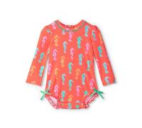 Hatley Baby Girls One Piece Rashguard Swimsuit, Painted Sea Horse, 9-12 Months