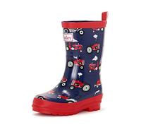 Hatley Boy's Printed Wellington Rain Boots, Red Farm Tractors, 3 UK Child