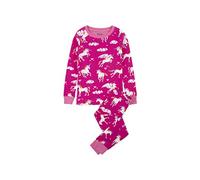 Hatley Girl's Organic Cotton Long Sleeve Pyjama Set, Rainbow Unicorns, 3 Years