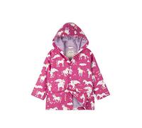 Hatley Girl's Printed Raincoat, Pink (Rainbow Unicorns), 10 Years