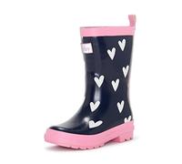 Hatley Girl's Printed Wellington Rain Boots , Blue (Navy & White Hearts), 7 UK (Manufacturer Size: 8 US Child)