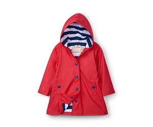 Hatley Girl's Splash Jacket, Red (Red/Navy), 4 Years