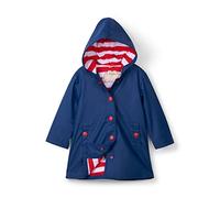 Hatley Girls Splash Rain Jacket, Blue (Navy/Red), 12 Years