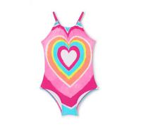 Hatley Kids Girls Sleeveless One-Piece Swimsuit, Psychodelic Heart, 4 Years