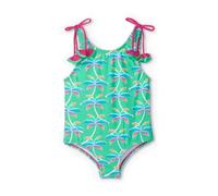 Hatley Kids Girls Sleeveless One-Piece Swimsuit, Rainbow Palm, 8 Years