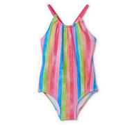 Hatley Kids Girls Sleeveless One-Piece Swimsuit, Rainbow Stripes, 7 Years