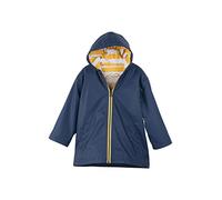 Hatley Kids Zip-Up Rain Jacket, Navy & Yellow, 7 Years