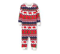 Hatley Unisex Fair Isle Bear & Moose Family Union Suits Pajama Set, Infant Union Suit - Navy Bear Fair Isle, 12-18 Months