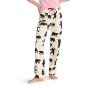 Hatley Women's Kids Pj Set (Ovl) - Black Bears on Natural Pyjama Sets, Women's Jersey Pyjama Pants - Black Bears on Natural, 4 Years