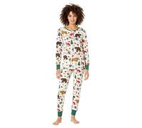 Hatley Women's Long Sleeve Printed Pyjama Pajama Set, Woodland Winter, L UK