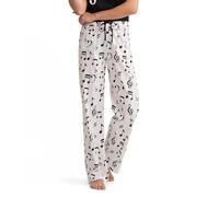 Hatley Women's Music Notes Jersey Pyjama Bottoms, White, Medium